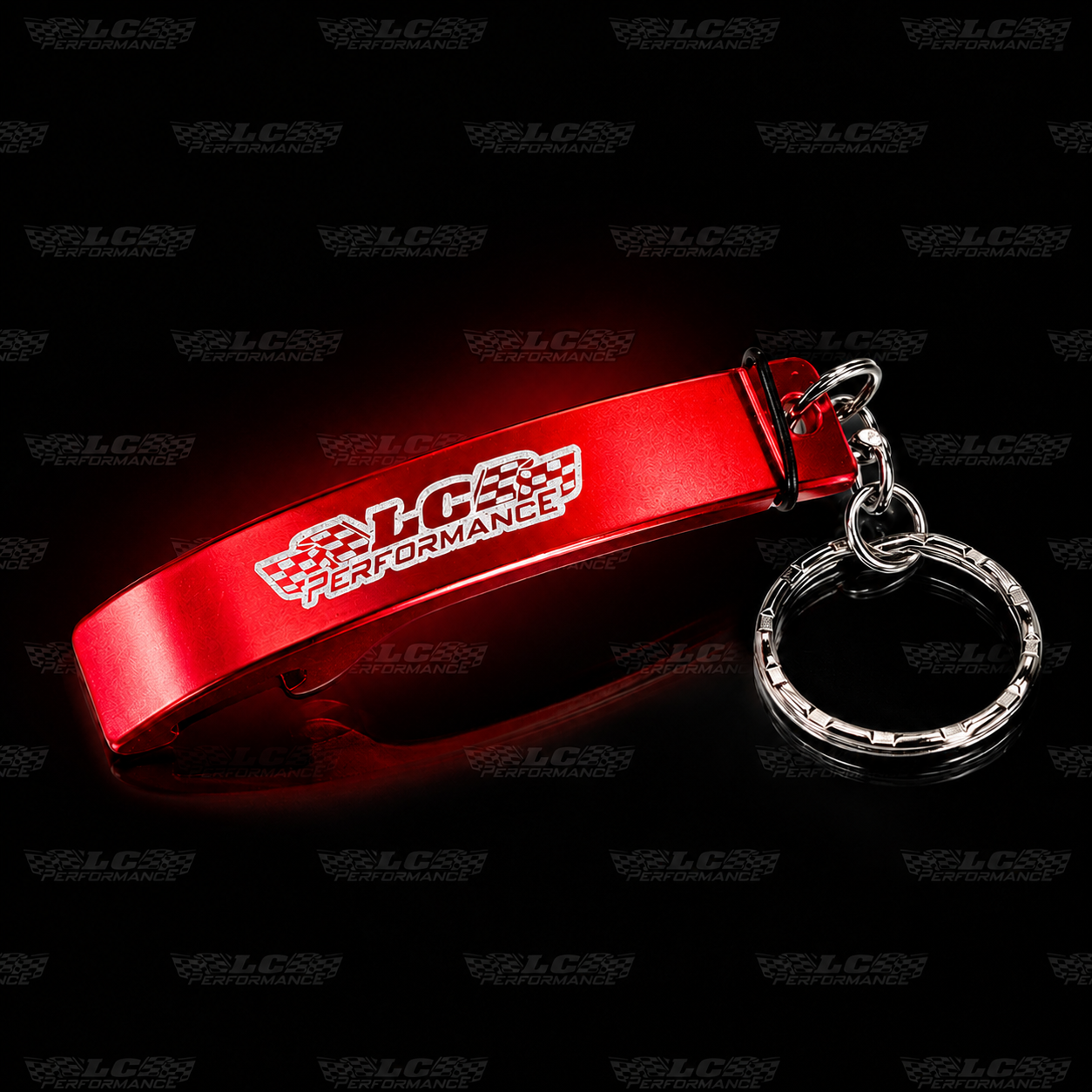 Red LC Performance Bottle Opener Keychain